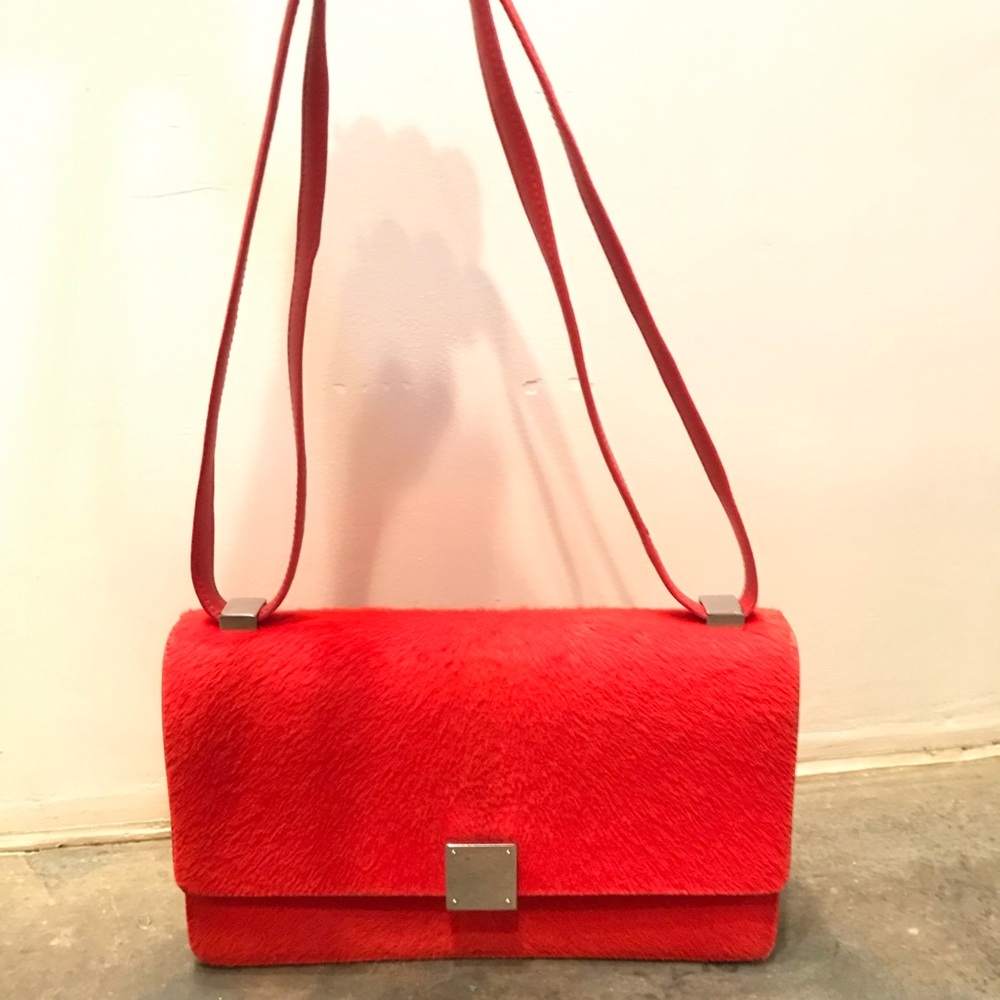 Celine coral pony case flap bag
